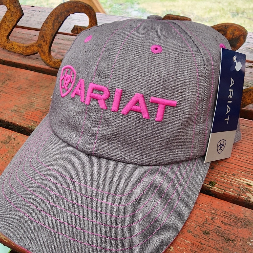 Ariat Gray and Pink Cap